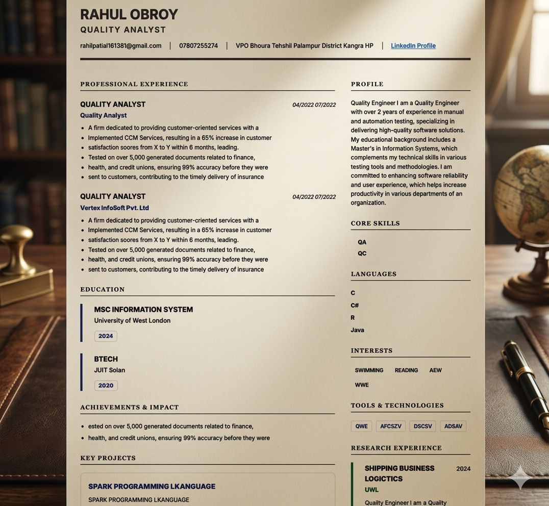 High-Score Parsed Resume Example